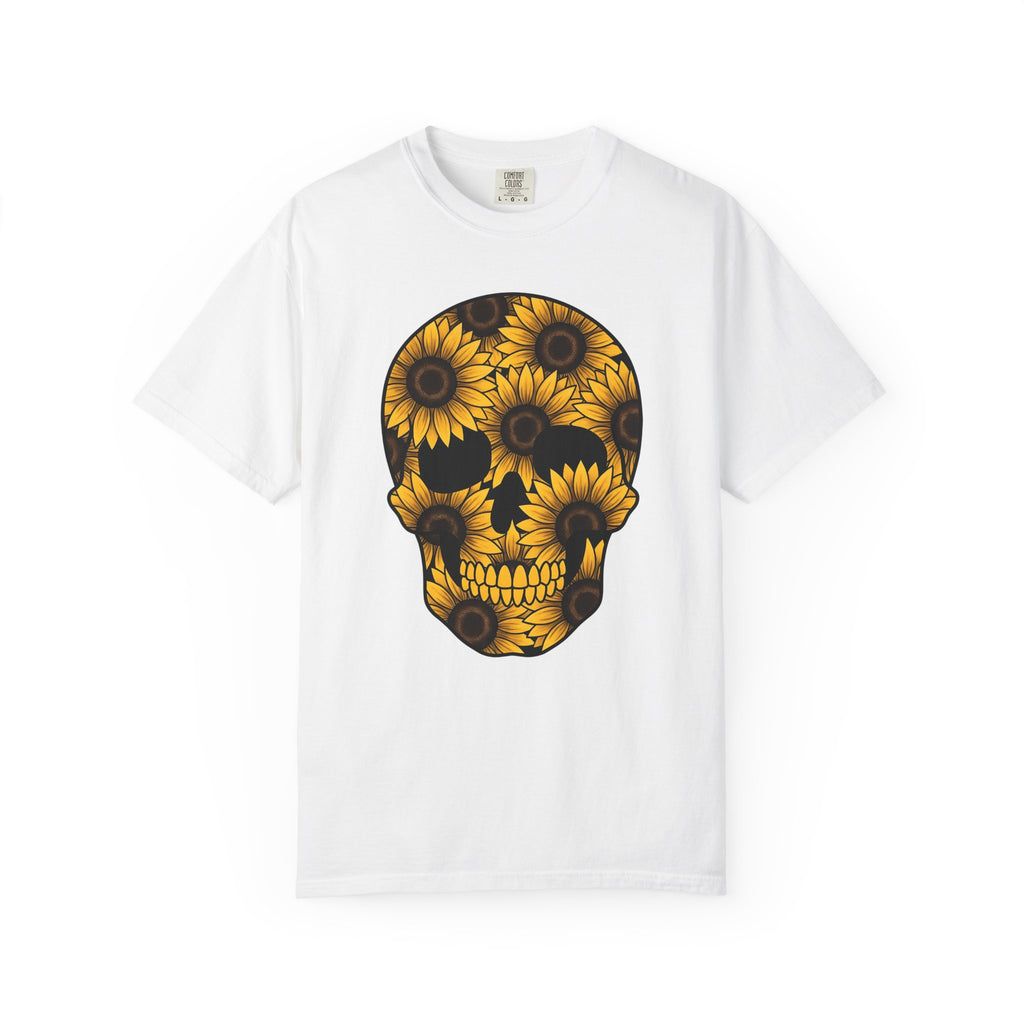 Bloom Skull T-Shirt Floral Alternative Gift Women Pop Art T-Shirt Sugar Skull T-Shirt Floral Fan Pop Art T-Shirt Punk Graphic Tribal Petals T-Shirt