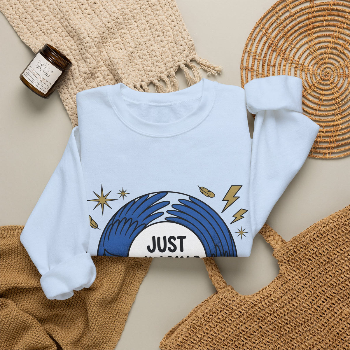 Blue Bird Drawing Sweatshirt Funny Creatures Gift Women Hand Drawn Sweatshirt Bird Sweatshirt Comedy Fan Cartoon Sweatshirt Animal Graphic Classic Electric