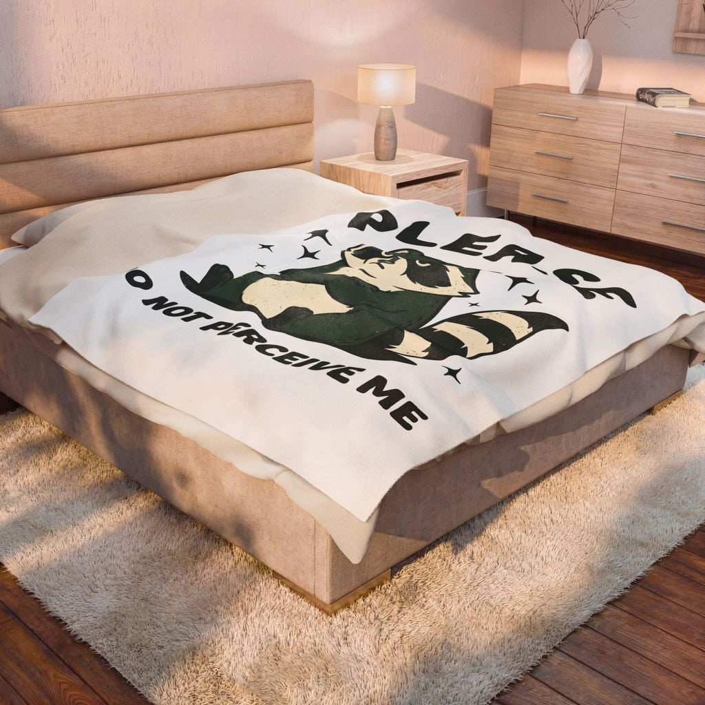 Grumpy Raccoon Blanket Funny Animal Gift Women Cartoon Blanket Trash Panda Blanket Humor Fan Comic Blanket Wildlife Graphic Retro Stars Blanket