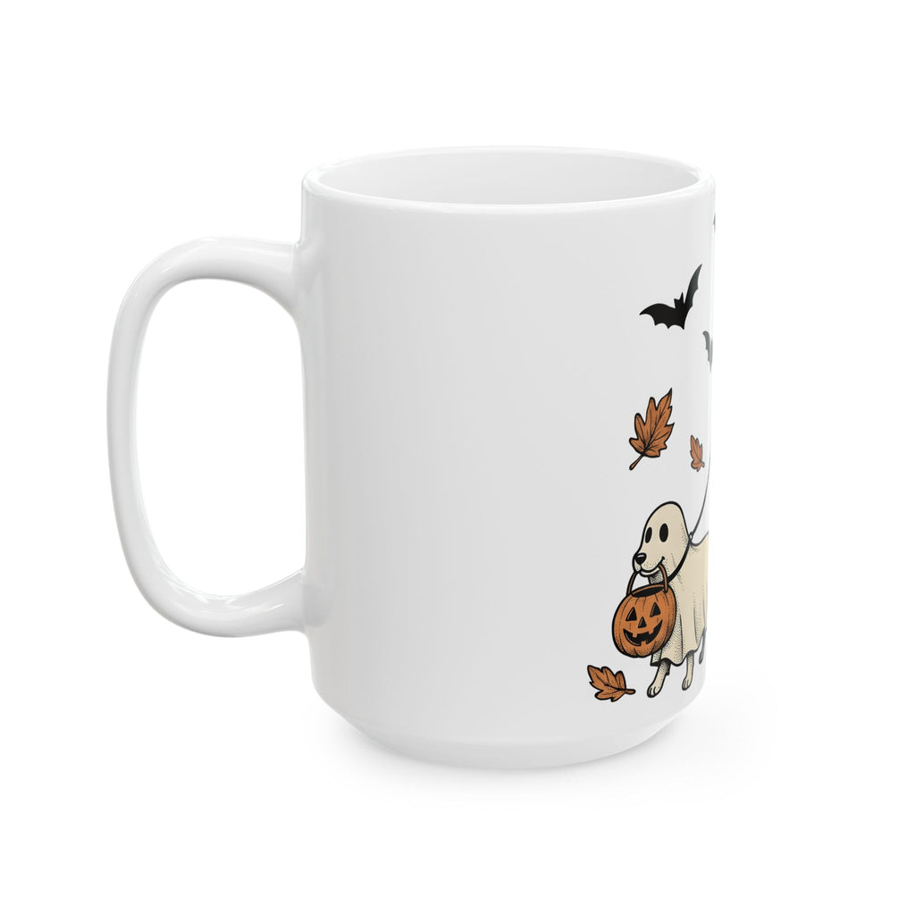 Dog Skeleton Costume Mug Halloween Animals Gift Women Scary Mug Dog Skeleton Mug Horror Fan Spooky Mug Creature Graphic Hand Drawn