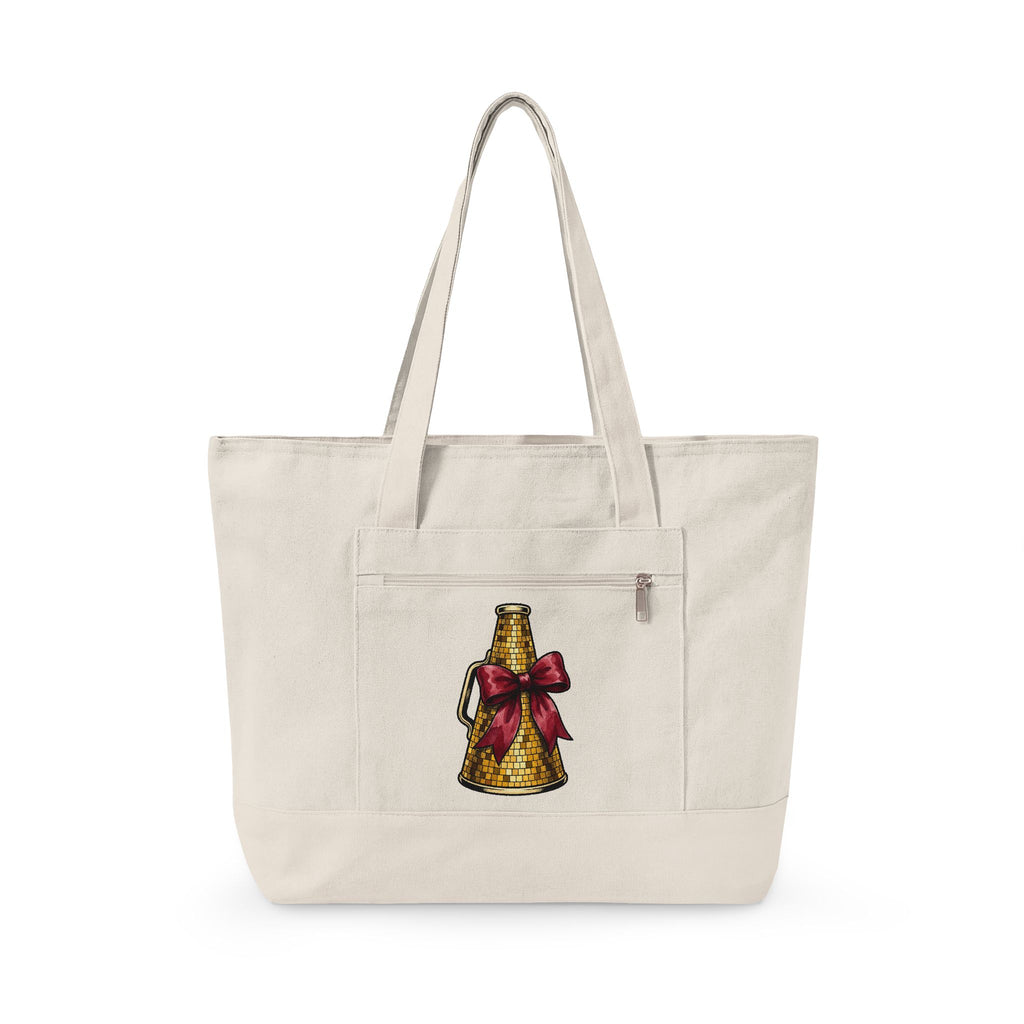 Gold Bell Tote Bag Moms Holiday Gift Women Hand Drawn Tote Bag Bell Tote Bag Mother Fan Christmas Graphic Tote Bag Vintage Red Bow Tote Bag