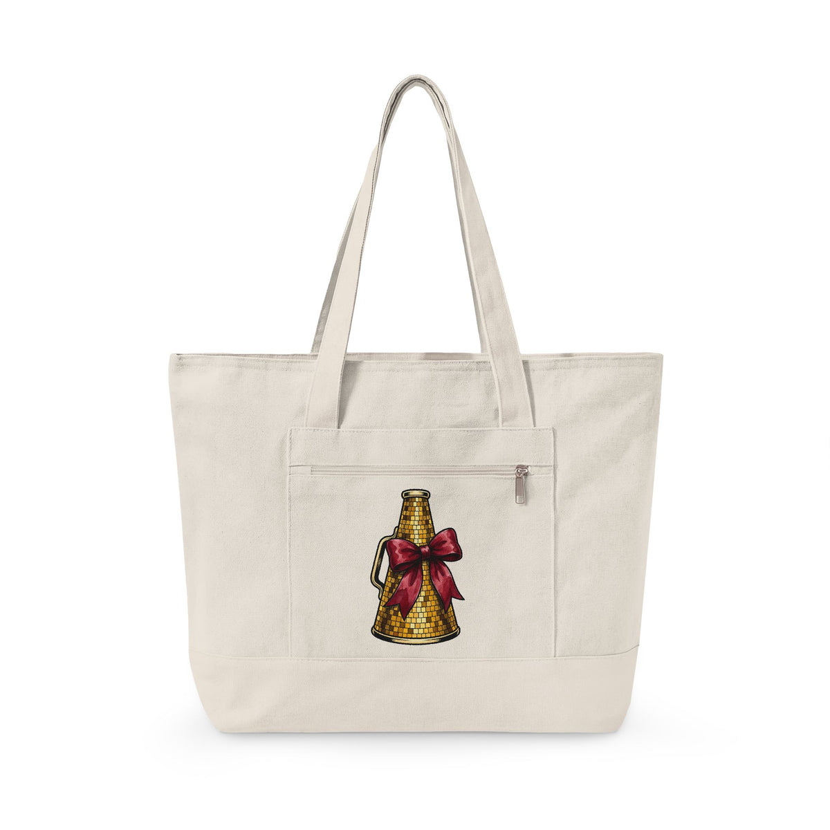 Gold Bell Tote Bag Moms Holiday Gift Women Hand Drawn Tote Bag Bell Tote Bag Mother Fan Christmas Graphic Tote Bag Vintage Red Bow Tote Bag