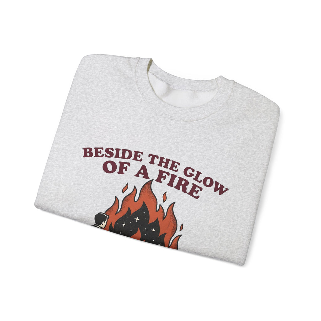 Campfire View Sweatshirt Camping Adventure Gift Women Line Art Sweatshirt Bonfire Sweatshirt Camper Fan Minimalist Sweatshirt Exploration Graphic Cartoon