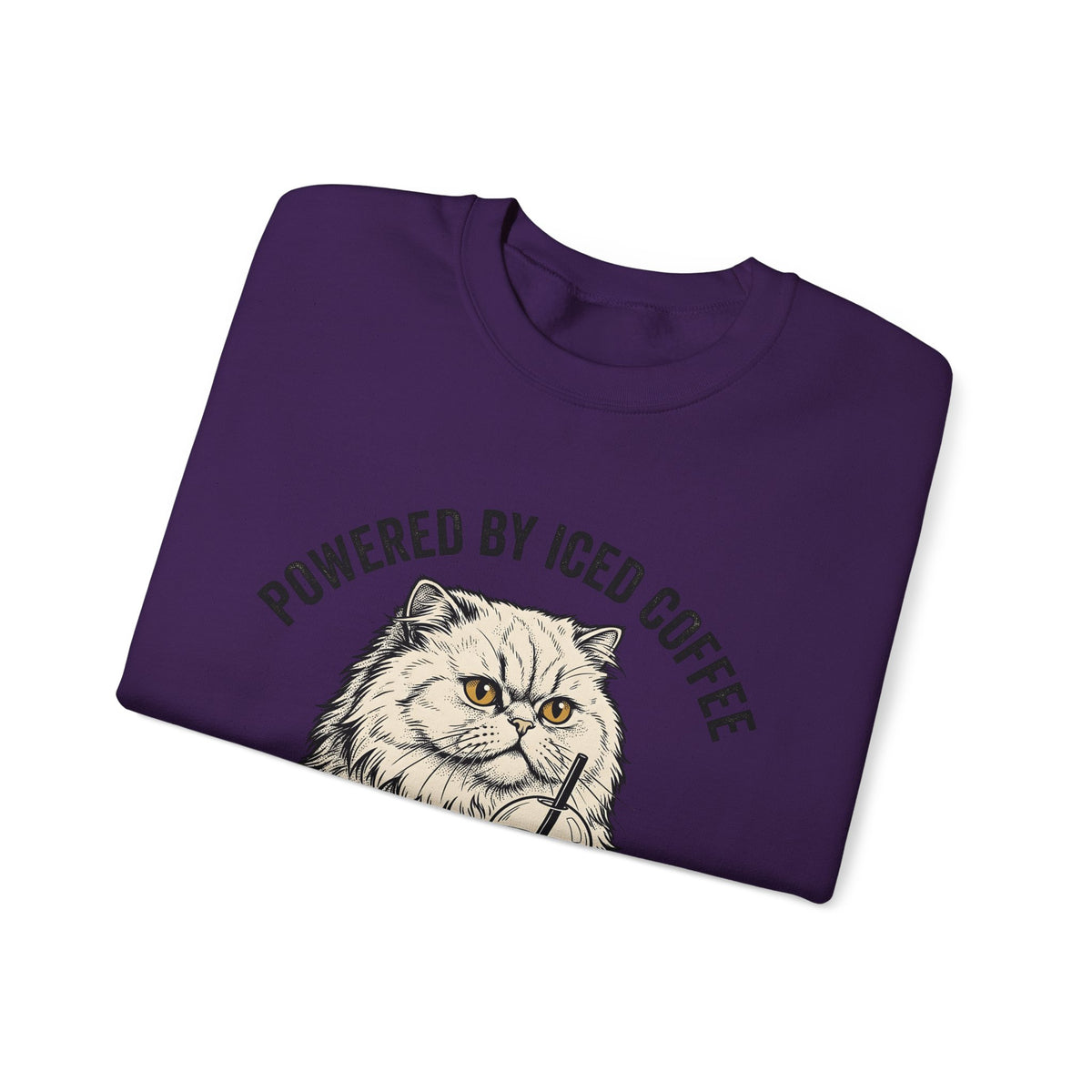 Persian Cat Coffee Sweatshirt Coffee Animals Gift Women Hand Drawn Sweatshirt Persian Cat Sweatshirt Coffee Fan Illustrated Sweatshirt Pet Graphic Vintage Iced