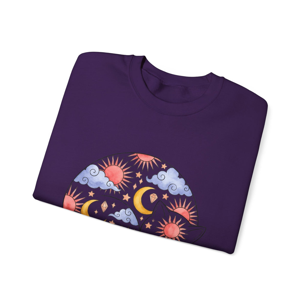 Space Cat Sweatshirt Cat Constellation Gift Women Earthy Sweatshirt Kitty Sweatshirt Cat Fan Feline Sweatshirt Galaxy Graphic Pigment Orb Sweatshirt