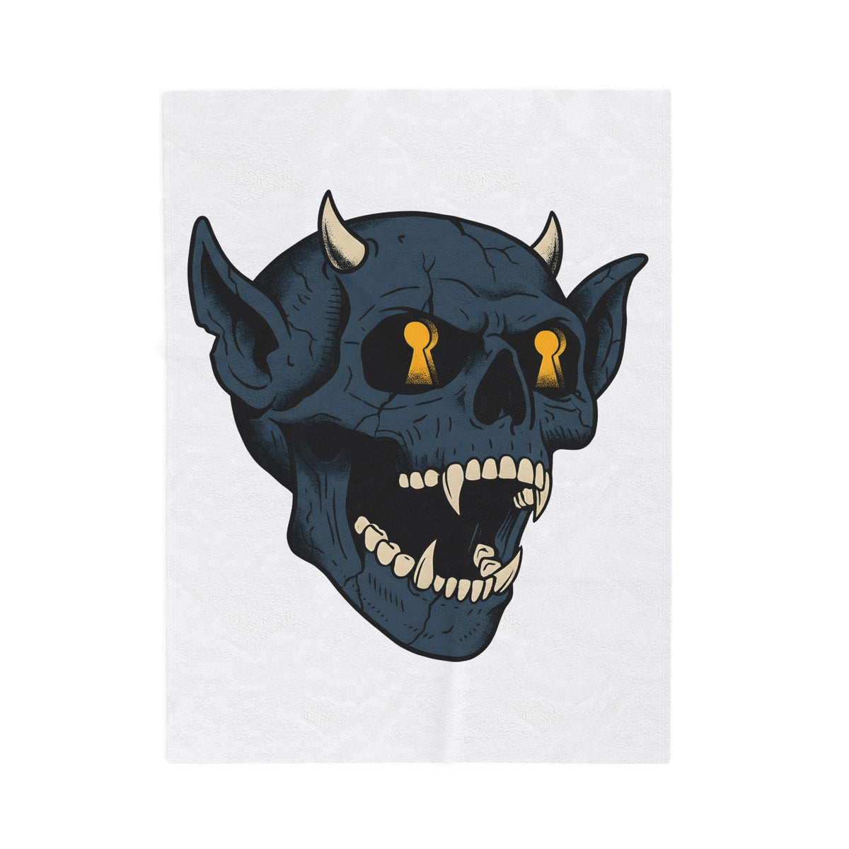 Devil Skull Blanket Halloween Horror Gift Women Tattoo Blanket Skull Blanket Horror Fan Scary Graphic Blanket Retro Teeth Blanket