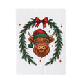 Hairy Cow Christmas Fauna Gift Comic Furry Cow Holiday Fan Cartoon Wildlife Old School Blanket