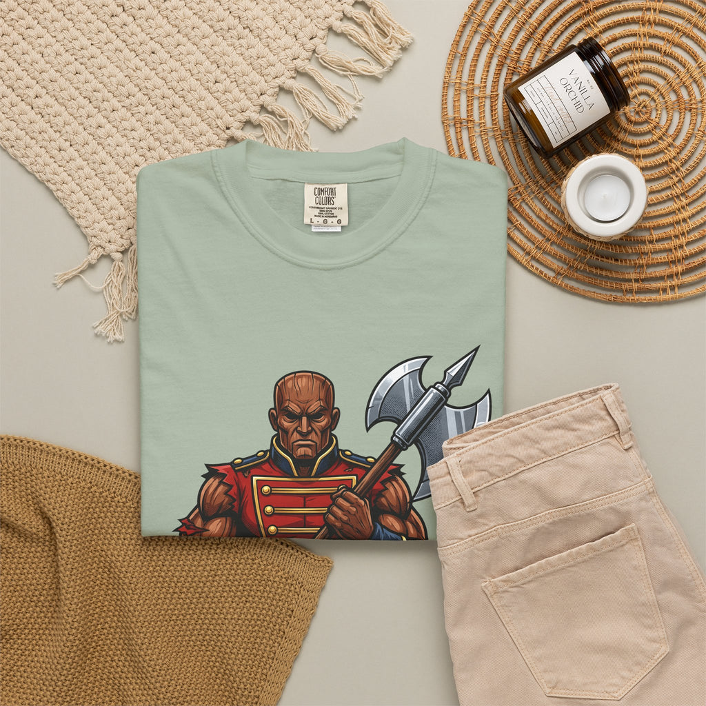 Wooden Soldier T-Shirt Christmas Festive Gift Women Sketch T-Shirt Tin Soldier T-Shirt Holiday Fan Drawing Graphic T-Shirt Hand Drawn War Axe