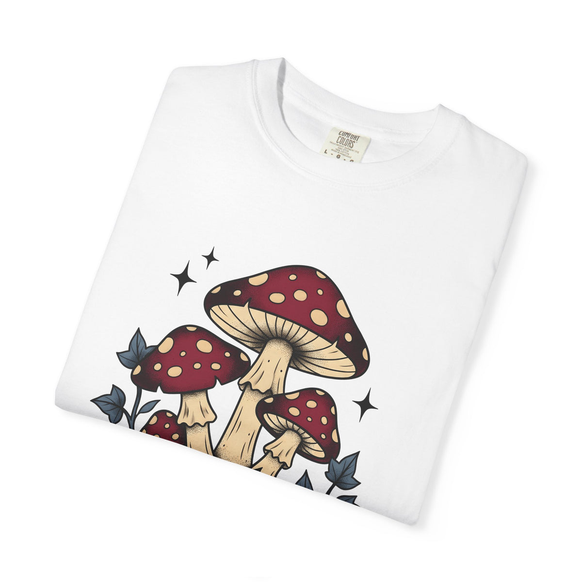 Toadstool Bunch T-Shirt Boho Chic Forest Gift Women Line Art T-Shirt Mushroom T-Shirt Bohemian Fan Minimalist T-Shirt Woods Graphic Rustic Creeper