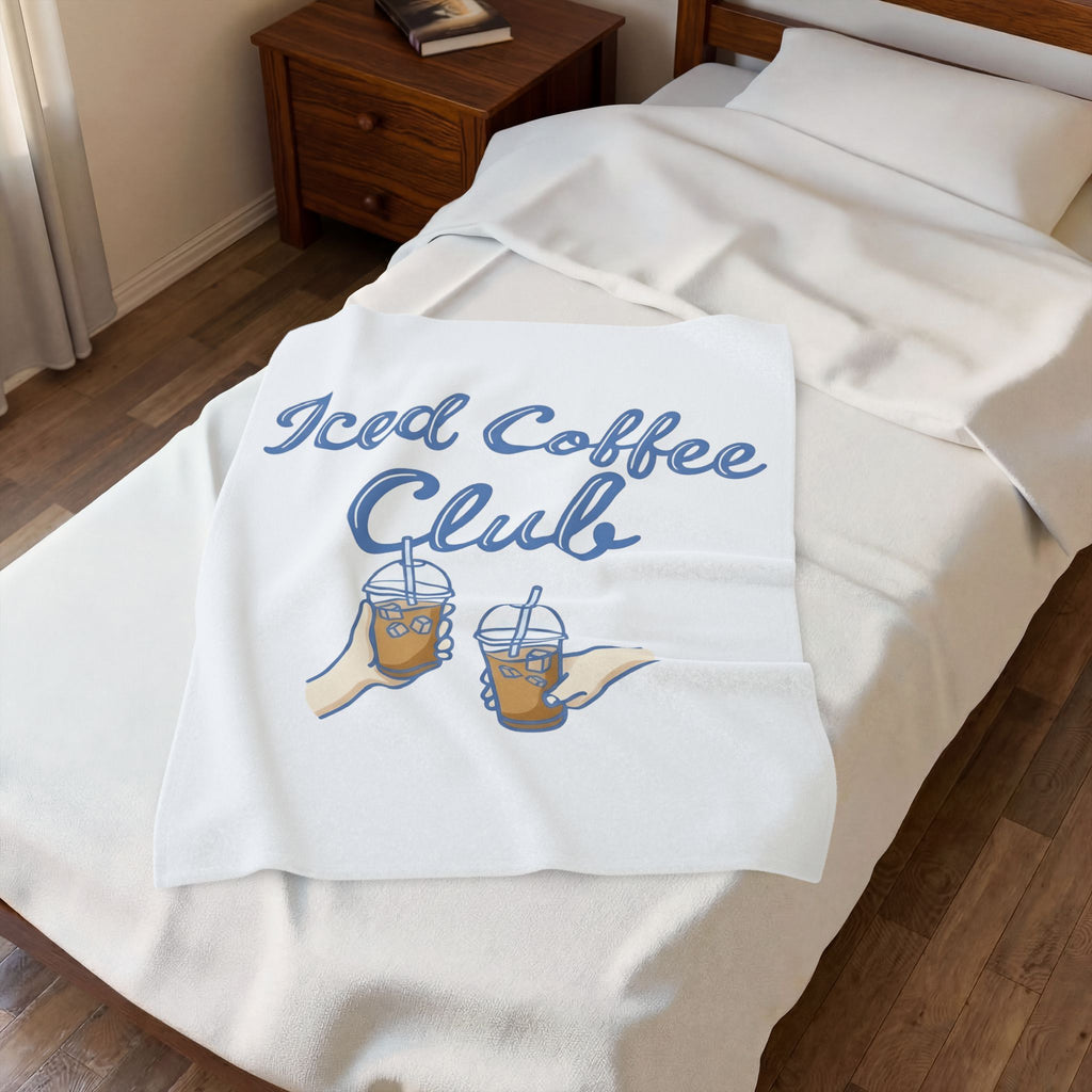 Iced Latte Glass Blanket Coffee Cuisine Gift Women Fun Blanket Glassware Blanket Coffee Fan Java Graphic Illustration Clean Fingers Blanket