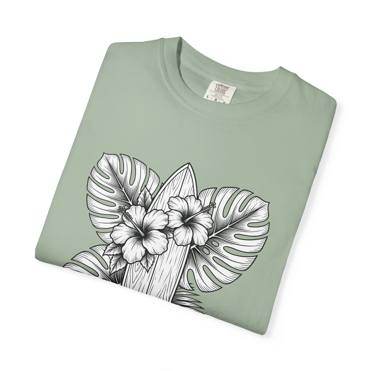 Surfboard Petals T-Shirt Surfing Shore Gift Women Drawing T-Shirt Surfboards T-Shirt Surfer Fan Illustration Graphic Nature Flower T-Shirt