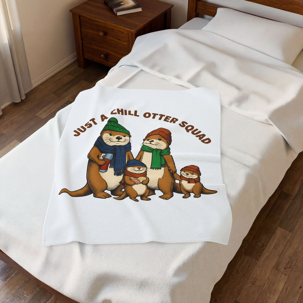 Otter Group Blanket Funny Wildlife Gift Women Comic Blanket Otters Blanket Humor Fan Cartoon Blanket Animal Graphic Sketch Beanies Blanket