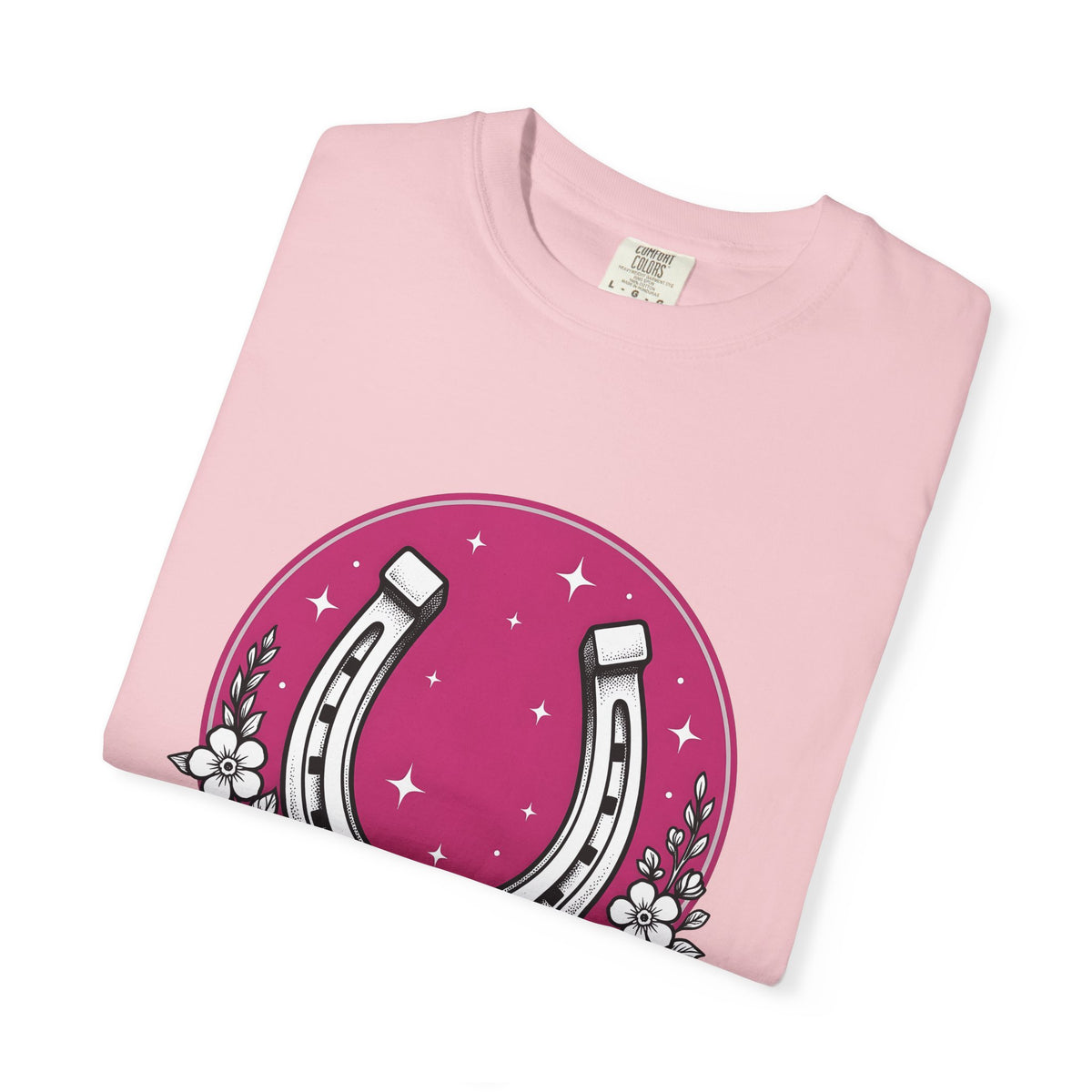 Horseshoe Blossom T-Shirt Cowgirl Ranch Gift Women Hippie T-Shirt Texas Wildflower T-Shirt Rodeo Fan Western T-Shirt Farm Graphic Antique Twinkle