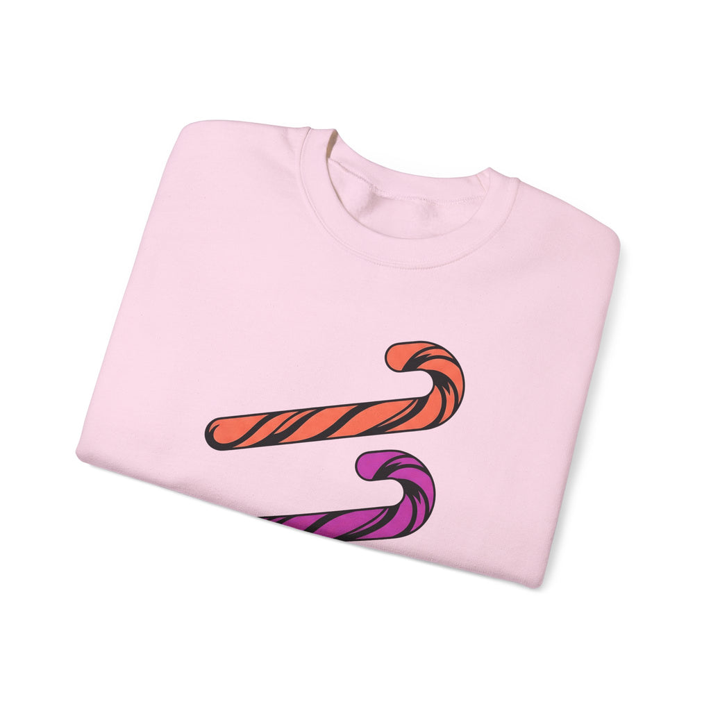 Holiday Candy Sweatshirt Christmas Confectionery Gift Women Flat Design Sweatshirt Candy Sweatshirt Christmas Fan Minimalist Sweatshirt Sweets Graphic Clean