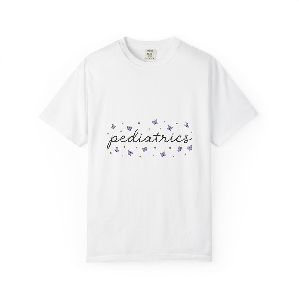 Butterfly Print T-Shirt Pediatrics Clinic Gift Women Hand Drawn T-Shirt Butterfly T-Shirt Pediatrician Enthusiast Illustrated Design Hospital