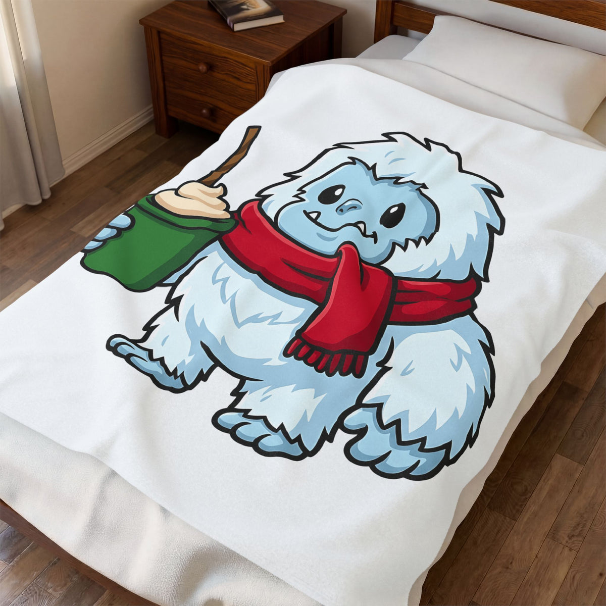 Abominable Snowman Christmas Holiday Gift Comic Yeti Xmas Fan Cartoon Holiday Chibi Blanket