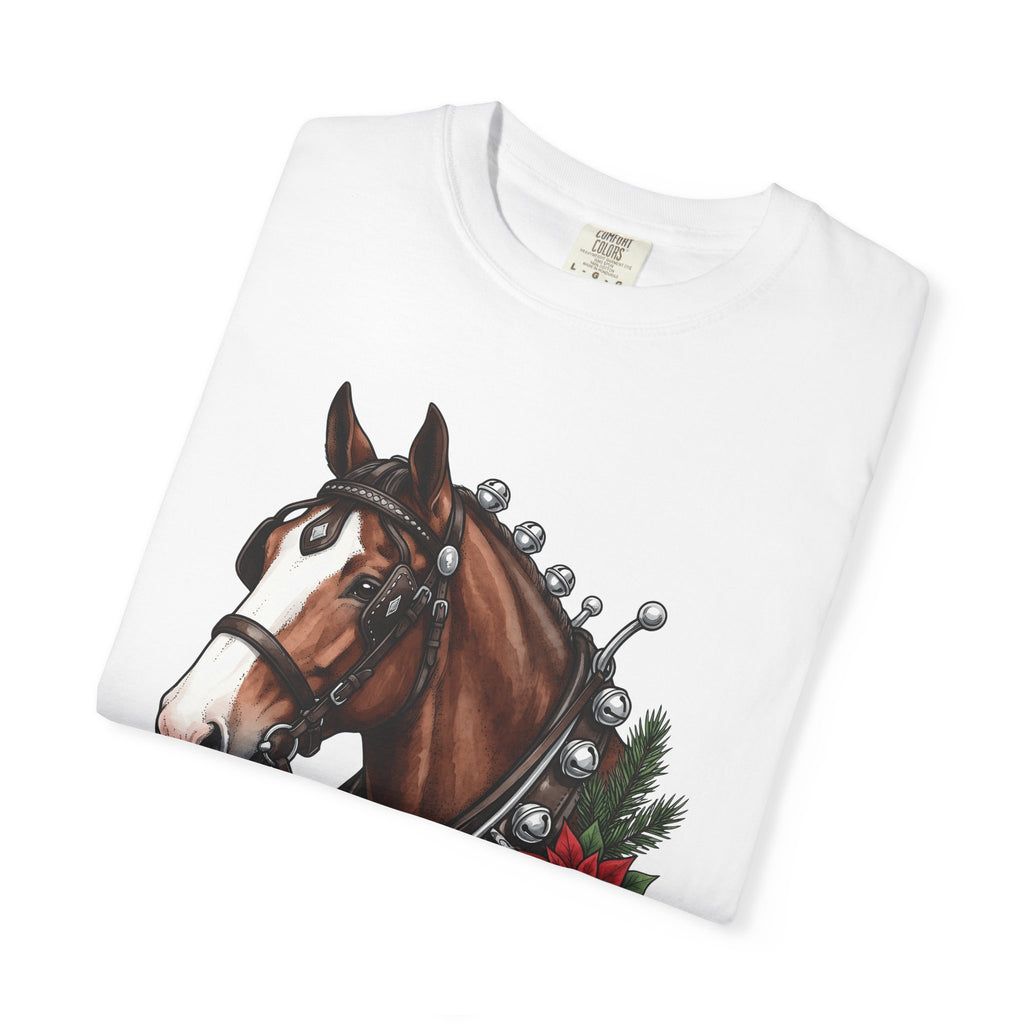 Horse Head T-Shirt Christmas Horse Gear Gift Women Lifelike T-Shirt Stallion T-Shirt Christmas Fan Realistic T-Shirt Equestrian Graphic Retro