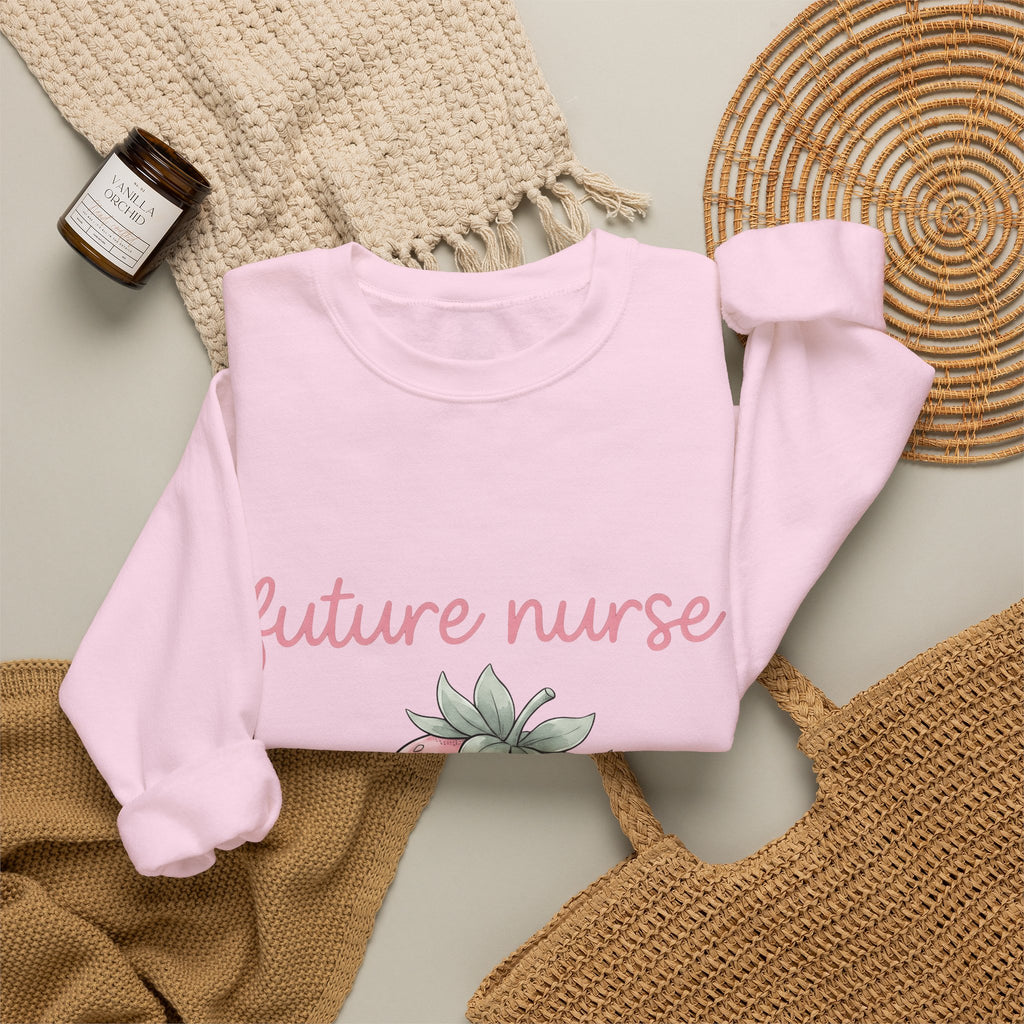 Strawberry Nurse Graduation Gift Pastel Fruit Healthcare Enthusiast Soft Graduate Sweatshirt