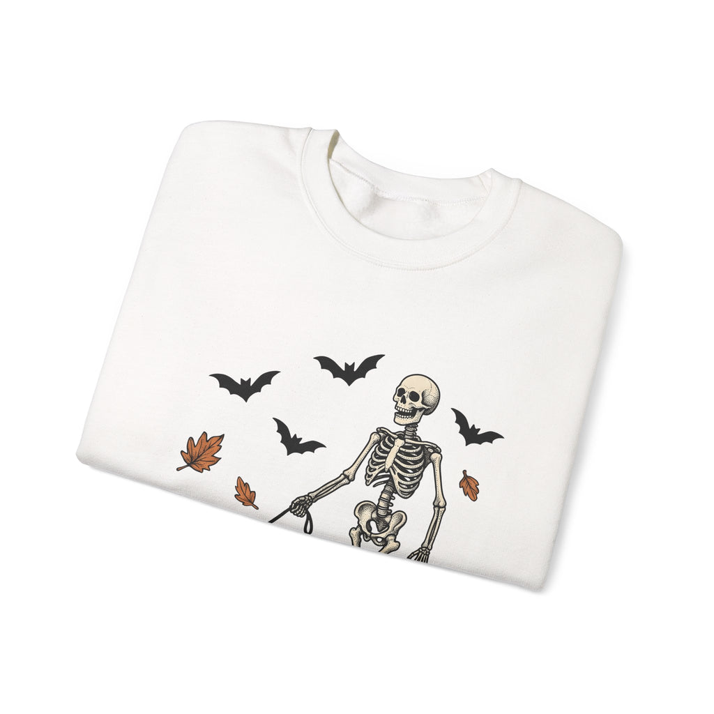 Dog Skeleton Costume Sweatshirt Halloween Animals Gift Women Scary Sweatshirt Dog Skeleton Sweatshirt Horror Fan Spooky Sweatshirt Creature Graphic Hand Drawn