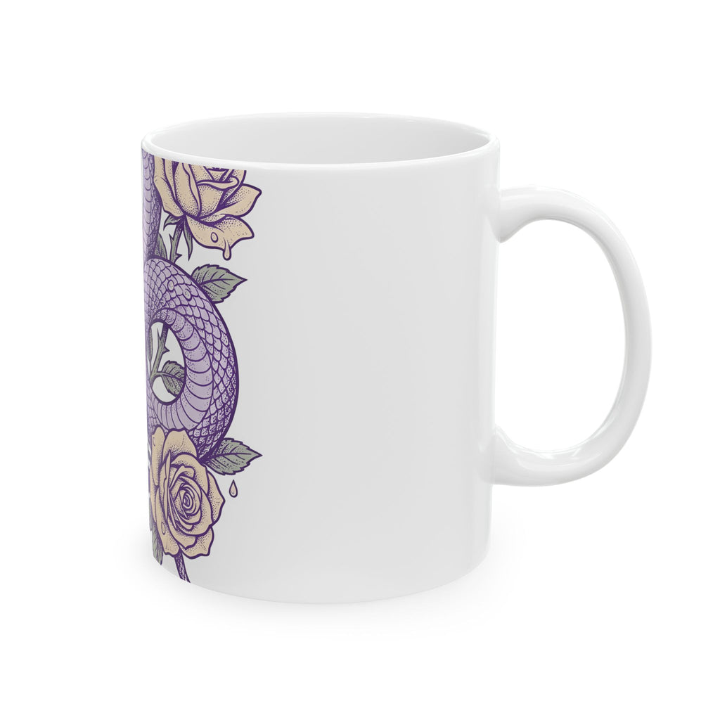 Snake Flower Mug Halloween Horror Gift Women Neo Traditional Mug Rafflesia Mug Spooky Fan Tattoo Mug Macabre Graphic Old School