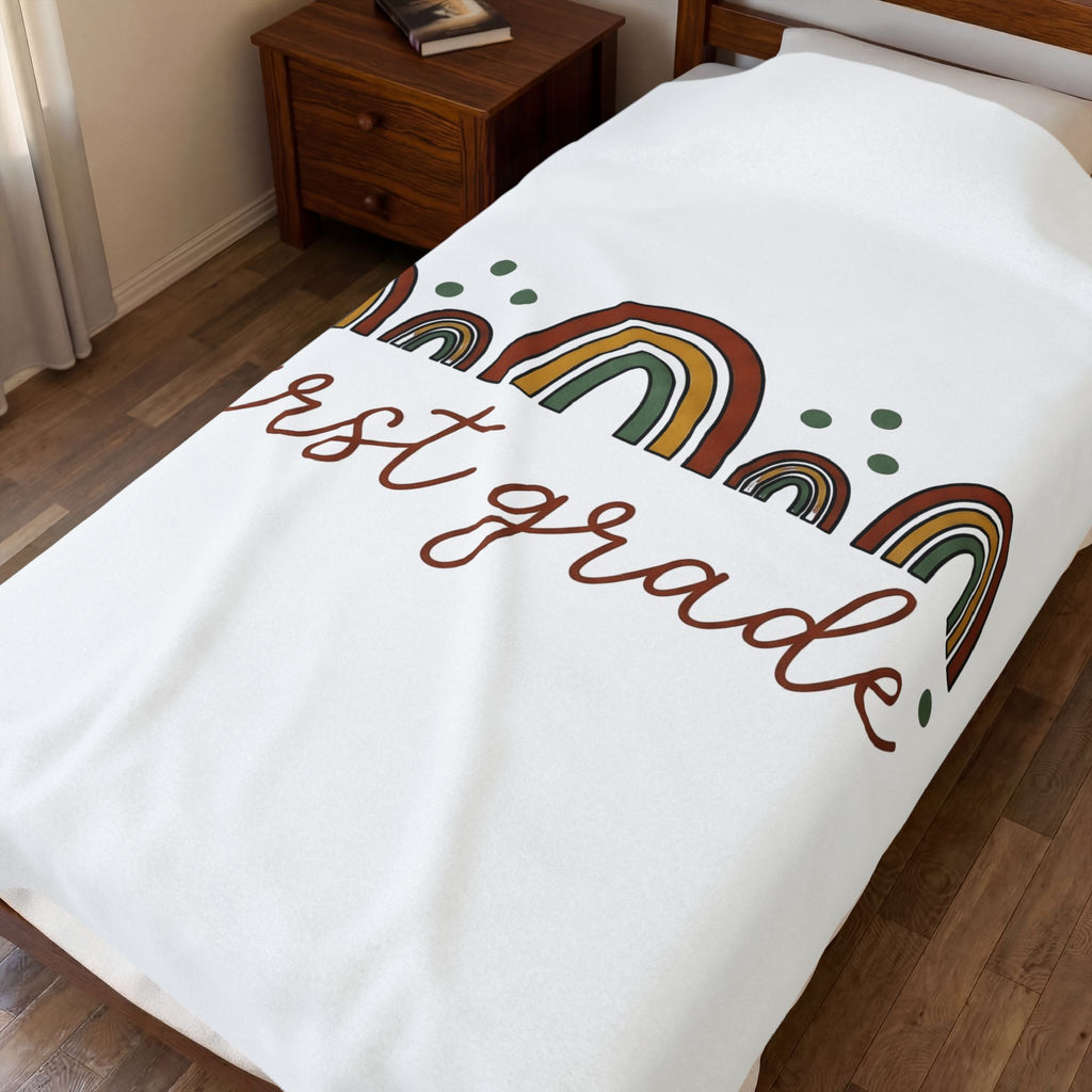 Rainbow Graphic Blanket Teachers Classroom Gift Women Boho Blanket Spectrum Blanket Educator Enthusiast Hippie Blanket School Design Minimalist
