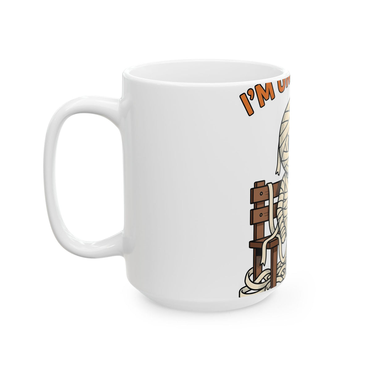 Mummy Halloween Joke Gift Comic Wrap Horror Fan Cartoon Pun Retro Teacup Mug