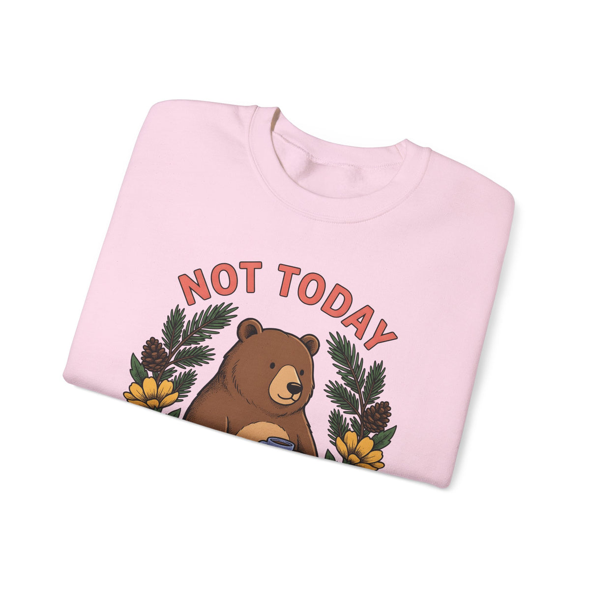 Bear Drink Sweatshirt Sweatshirt Funny Beasts Gift Women Comic Art Sweatshirt Sweatshirt Sweatshirt Humor Fan Cartoon Sweatshirt Creature Graphic Classic Flower Wreath