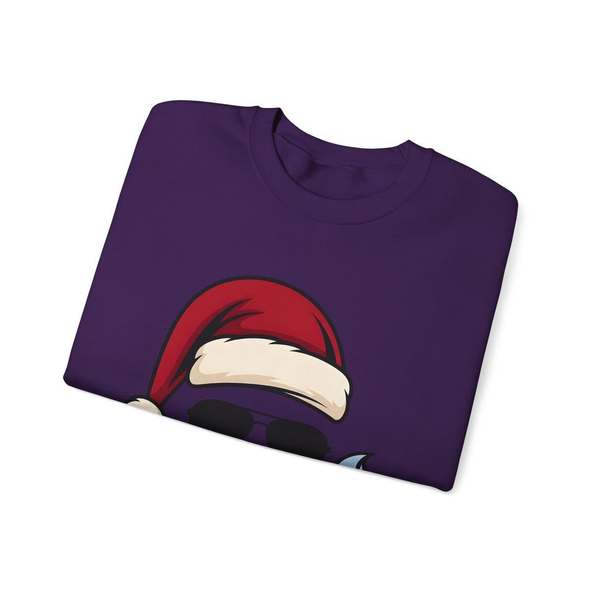 Santa Hat Sunglasses Christmas Humor Gift Cartoon Cool Shades Xmas Fan Funny Retro Smoking Sweatshirt