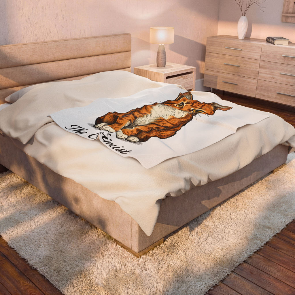 Ginger Cat Blanket Cat Companion Gift Women Outline Blanket Cat Blanket Feline Fan Simple Blanket Friendship Graphic Minimalist Kitty Portrait