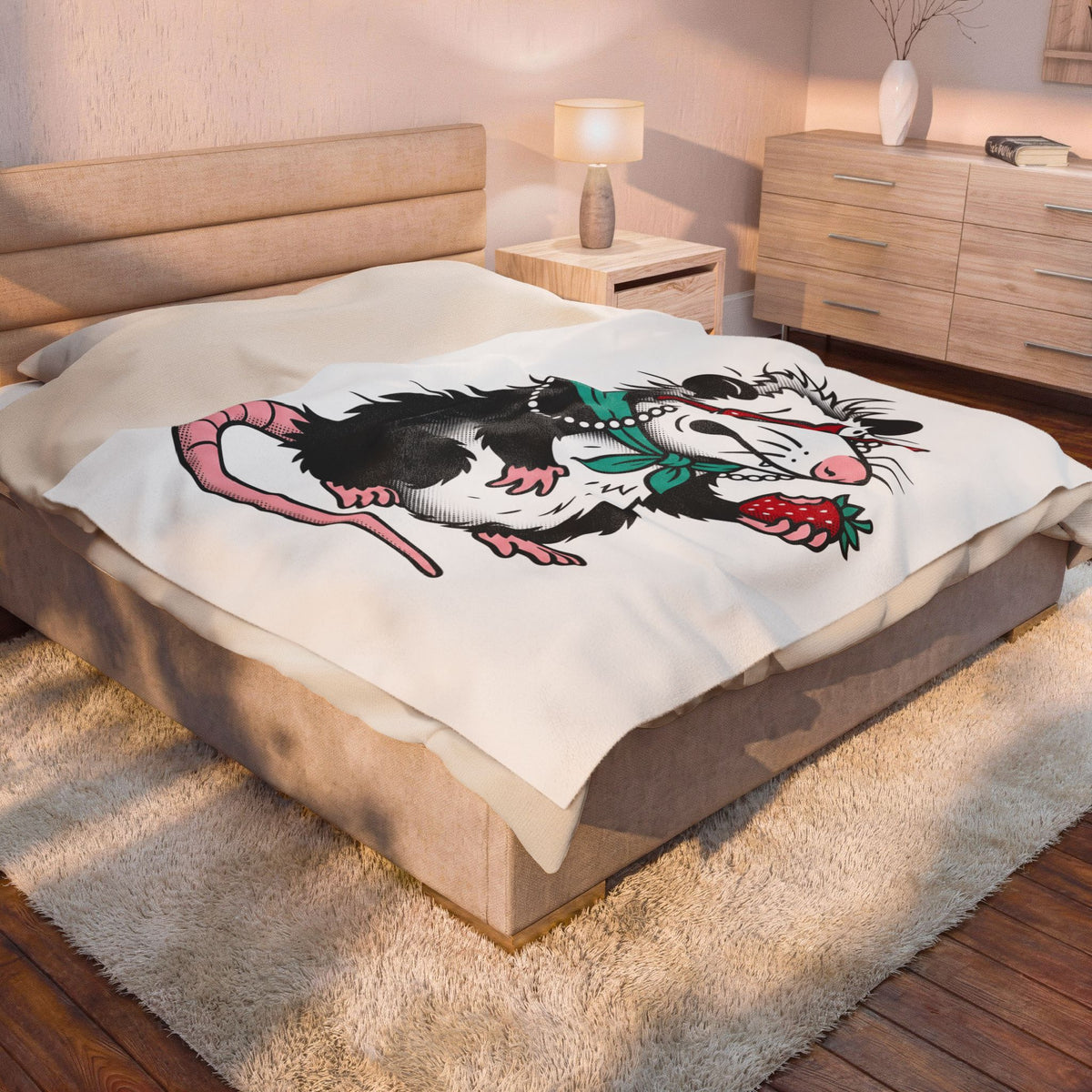 Opossum Possum Wildlife Gift Comic Possum Opossum Fan Opossum Wildlife Blanket