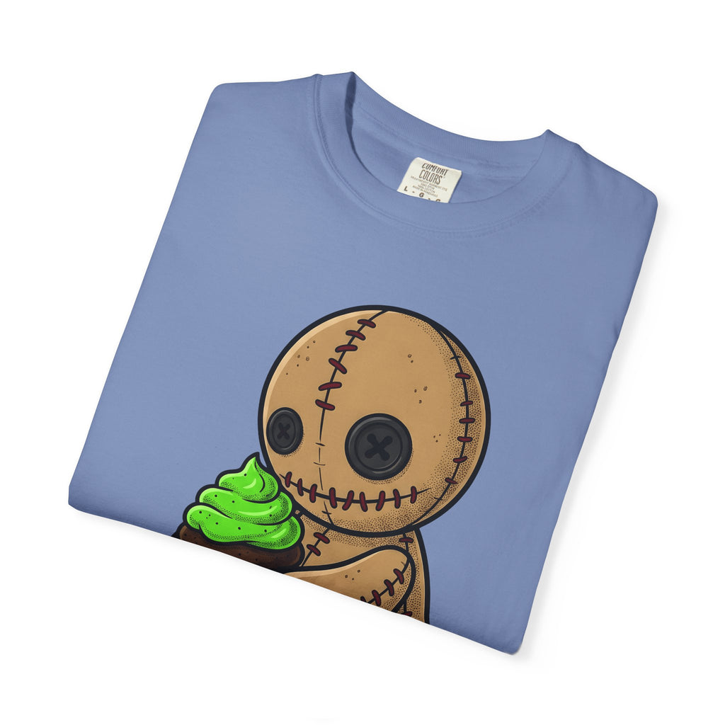 Voodoo Doll T-Shirt Desserts Spooky Gift Women Cartoon T-Shirt Poppet T-Shirt Pastry Fan Comic T-Shirt Horror Graphic Gothic Cupcake T-Shirt