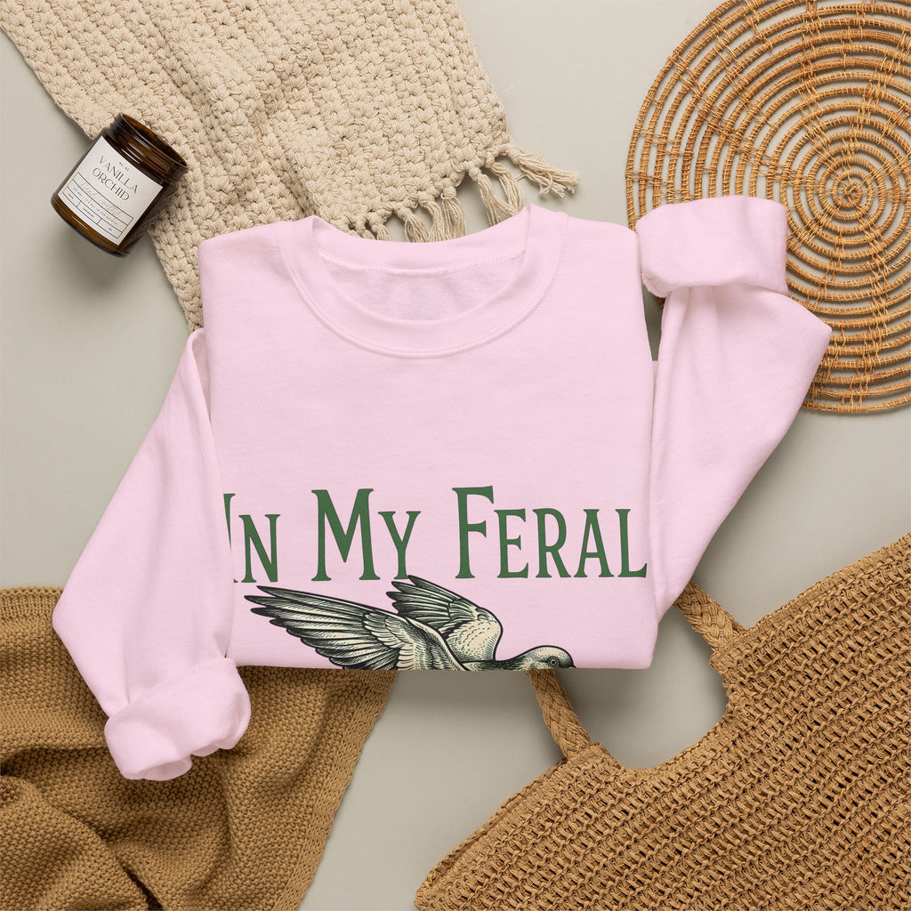 Flying Pigeon Sweatshirt Pickleball Animal Gift Women Vintage Sweatshirt Dove Sweatshirt Paddle Fan Retro Sweatshirt Creature Graphic Hand Drawn Wings Sweatshirt