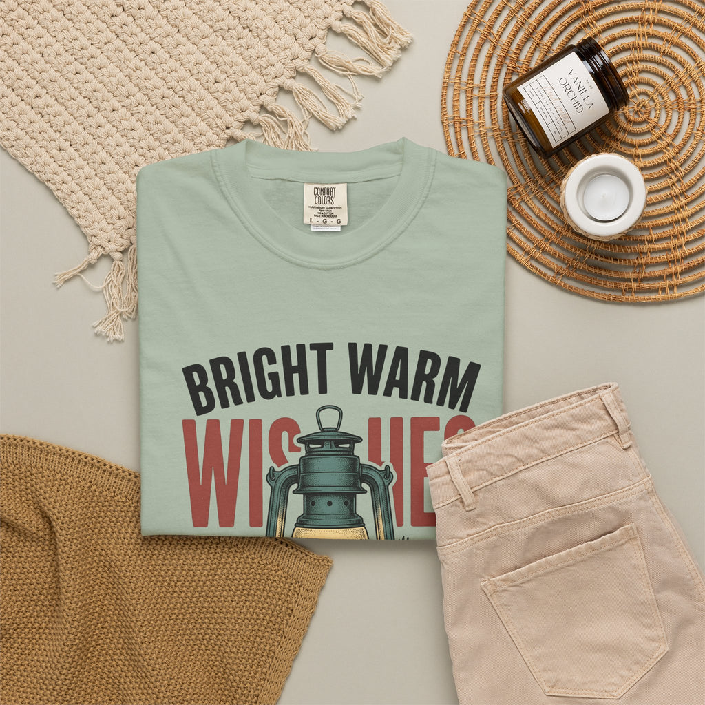 Lantern Pinecones T-Shirt Christmas Seasonal Gift Women Retro T-Shirt Pinecone T-Shirt Xmas Fan Holiday T-Shirt Winter Graphic Sketch Pine Leaves