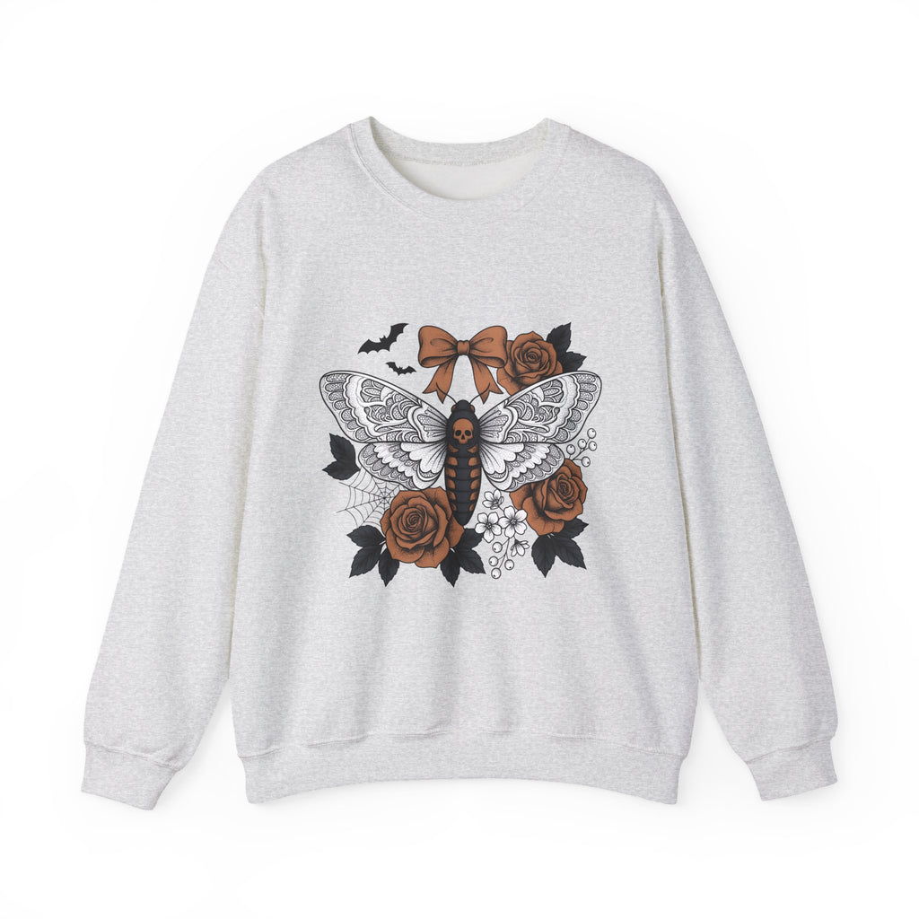Skull Butterfly Sweatshirt Halloween Horror Gift Women Body Art Sweatshirt Sugar Skull Sweatshirt Horror Fan Tattoo Sweatshirt Macabre