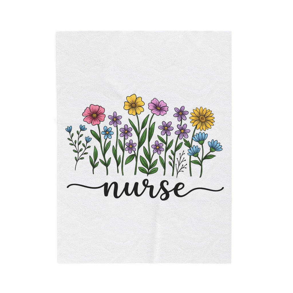 Field Blooms Blanket Nurse Petals Gift Women Line Art Blanket Wildflowers Blanket Healthcare Enthusiast Floral Blanket Floral Graphic Southwestern