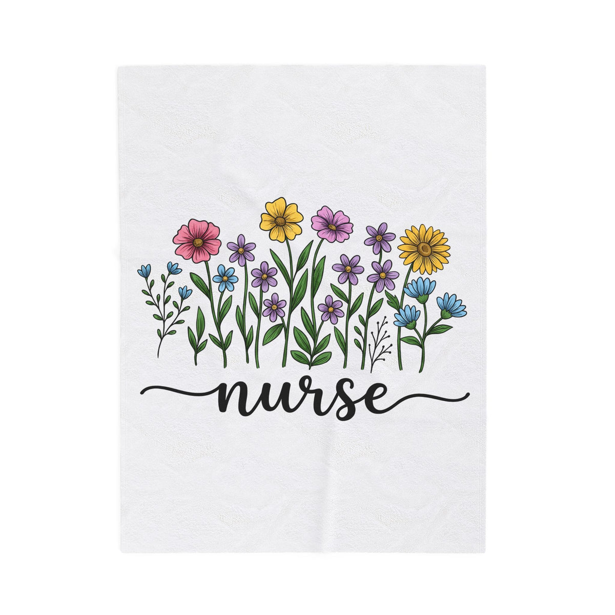 Field Blooms Blanket Nurse Petals Gift Women Line Art Blanket Wildflowers Blanket Healthcare Enthusiast Floral Blanket Floral Graphic Southwestern