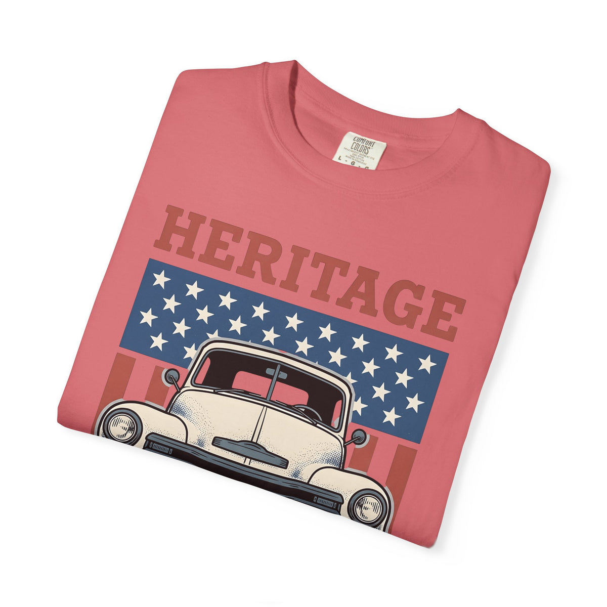 Antique Lorry T-Shirt America Liberty Gift Women Retro T-Shirt Truck T-Shirt Patriot Enthusiast Vintage T-Shirt Freedom Graphic Line Art Flag