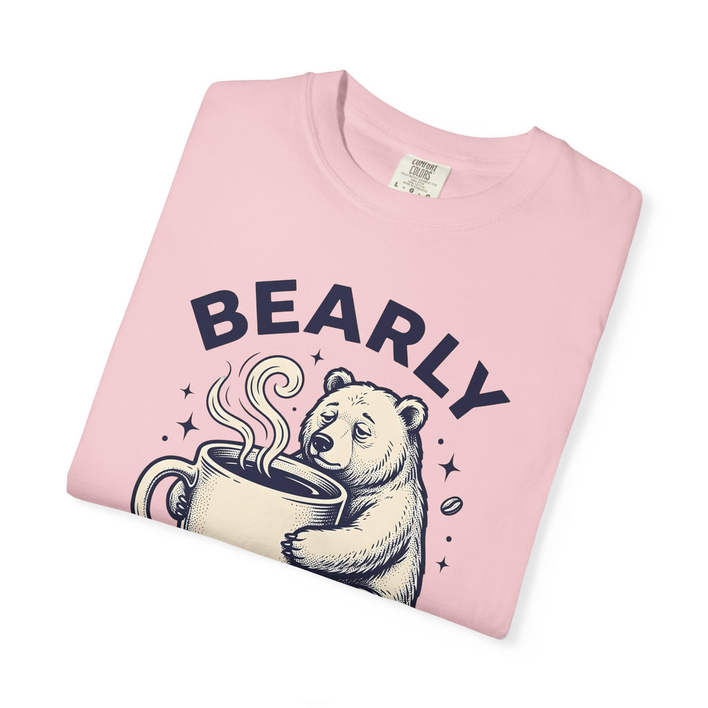 Grizzly Coffee Cup T-Shirt Funny Creatures Gift Women Doodle T-Shirt Coffee T-Shirt T-Shirt Humor Fan Cartoon T-Shirt Beast Graphic Line Art Coffee