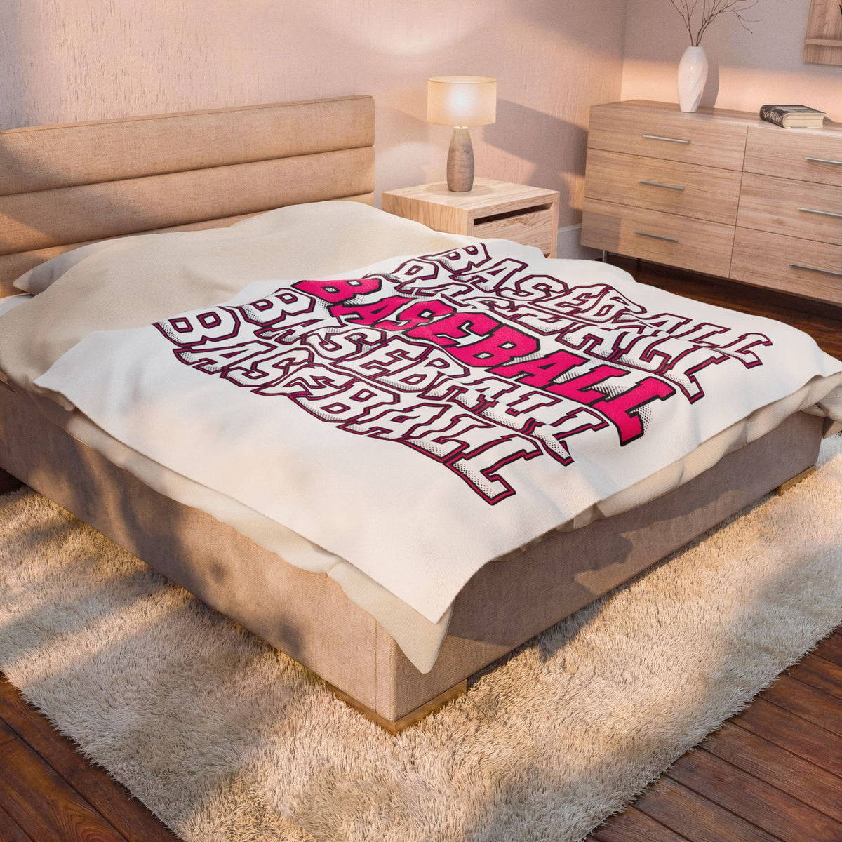 Baseball Lettering Blanket Moms Athletics Gift Women Strong Blanket Lettering Blanket Mom Fan Bold Blanket Sports Graphic Vintage Pink Highlight