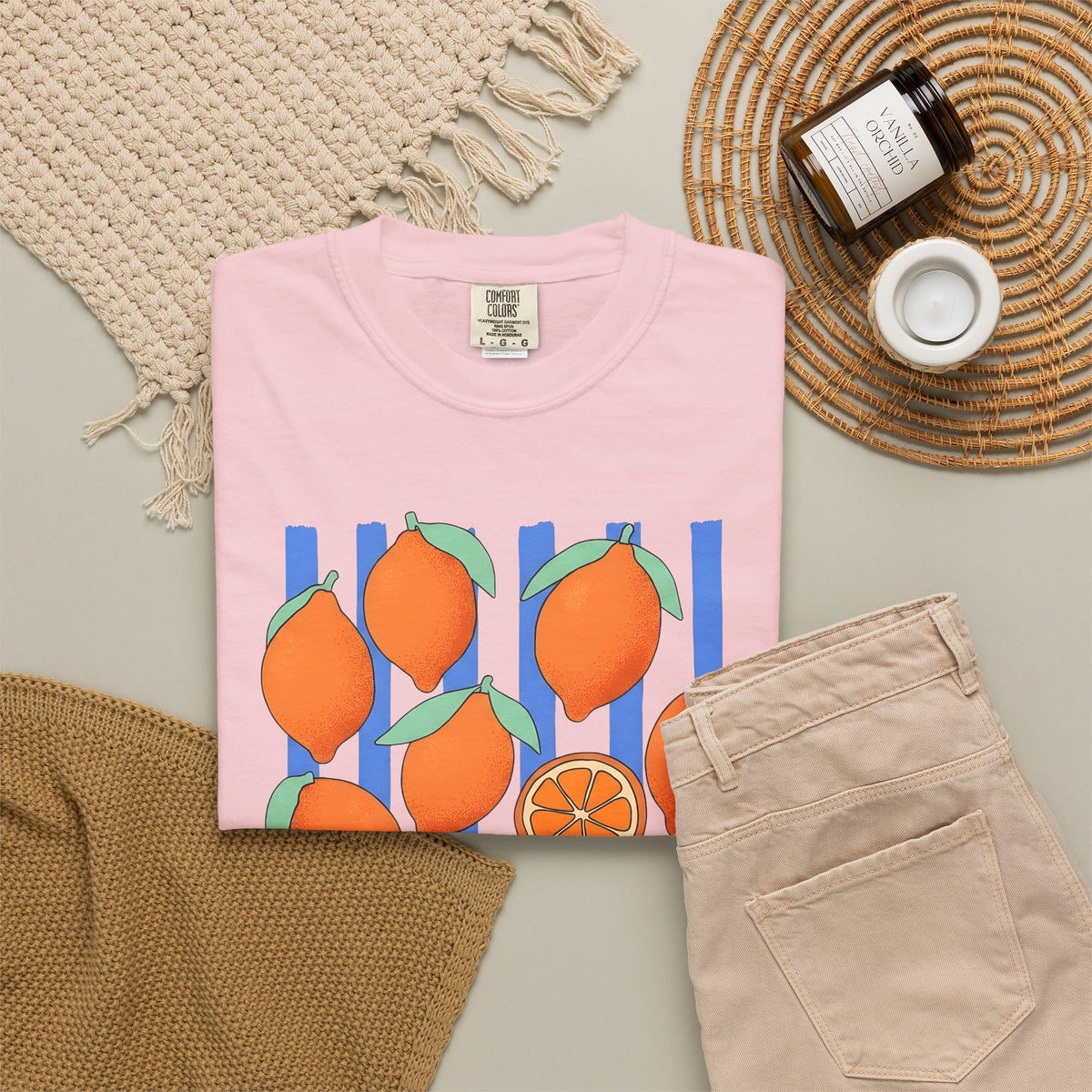 Lemon Fruit T-Shirt Drinks Vacation Gift Women Cartoon T-Shirt Citrus T-Shirt Beverage Fan Cocktail Graphic Classic Orange Segment T-Shirt