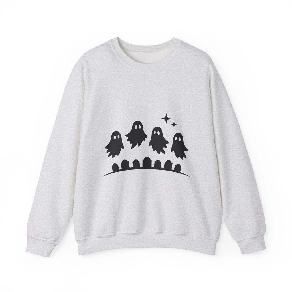 Ghost Halloween Spooky Gift Minimalist Specter Horror Fan Ghostly Creepy Silhouette Sweatshirt