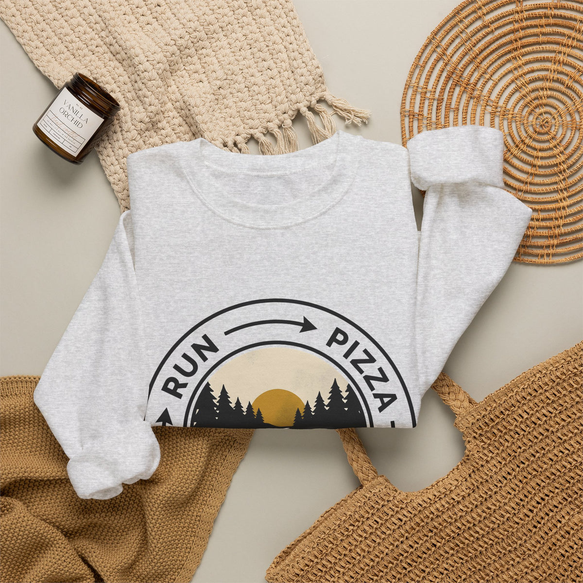 Hiking Trail Sports Jogging Gift Sketch Trail Athlete Enthusiast Drawing Runner Cartoon Sweatshirt