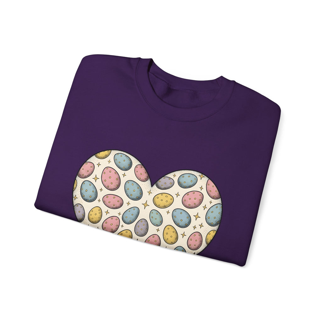 Heart Egg Sweatshirt Easter Festivity Gift Women Hand Drawn Sweatshirt Easter Egg Sweatshirt Easter Fan Hand Drawn Sweatshirt Celebration Graphic Classic