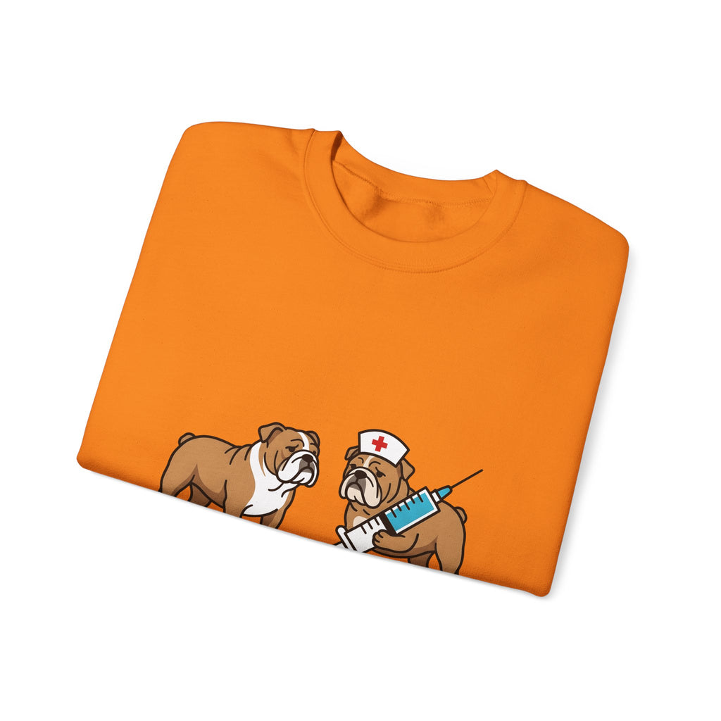 Bulldog Nurse Sweatshirt Nurses Animal Gift Women Graphic Sweatshirt Bulldog Sweatshirt Nurse Enthusiast Bulldog Graphic Sweatshirt Creature Illustration