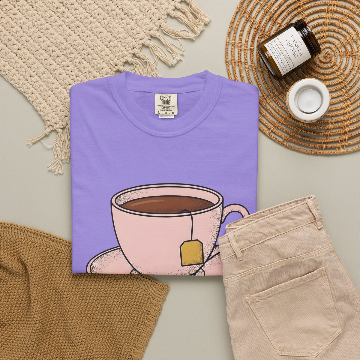 Tea Cup T-Shirt Drinks Foodie Gift Women Hand Drawn T-Shirt Teacup T-Shirt Beverage Fan Illustrated T-Shirt Food Graphic Minimalist Tea T-Shirt T-Shirt