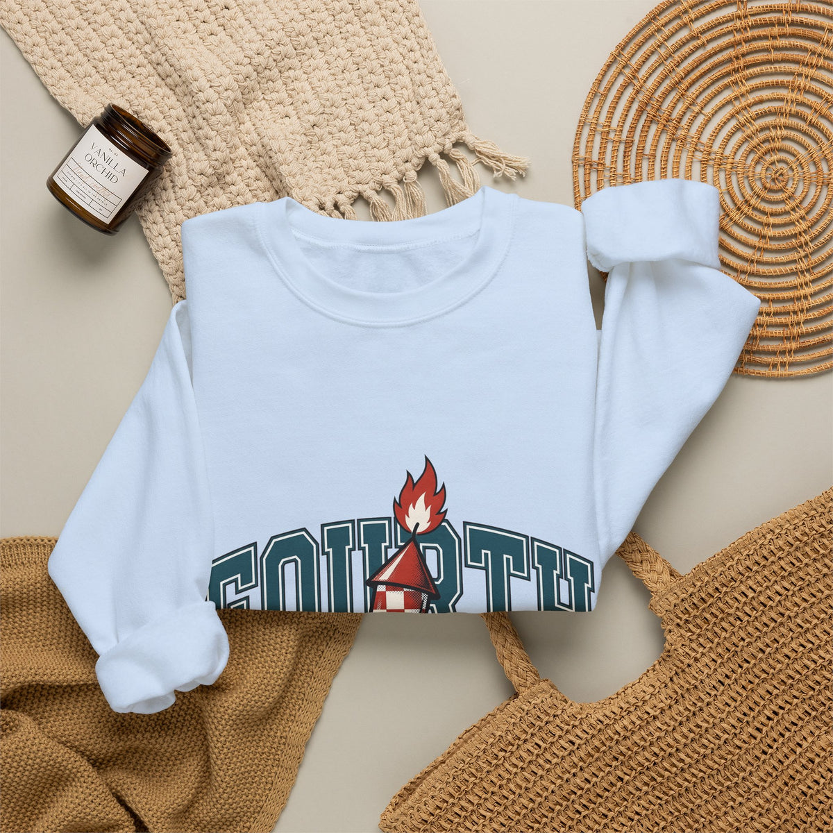 Firework Illustration Sweatshirt 4th Of July America Gift Women Striking Sweatshirt Fireworks Sweatshirt Independence Fan Fire Art Sweatshirt Patriotic Graphic