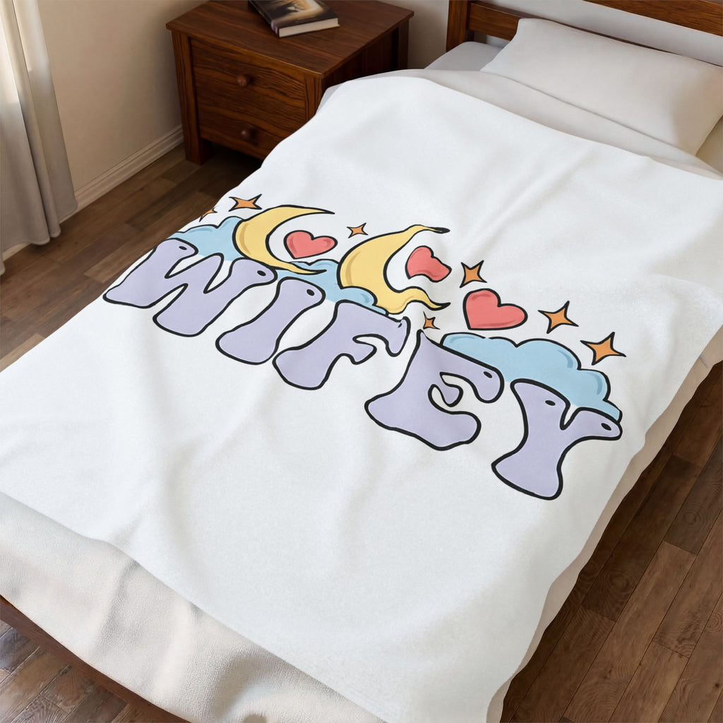 Moon Love Clouds Blanket Mom Wedding Gift Women Fairy Tale Blanket Lunar Blanket Mother Enthusiast Mythical Blanket Bridal Graphic Vintage Sparkle