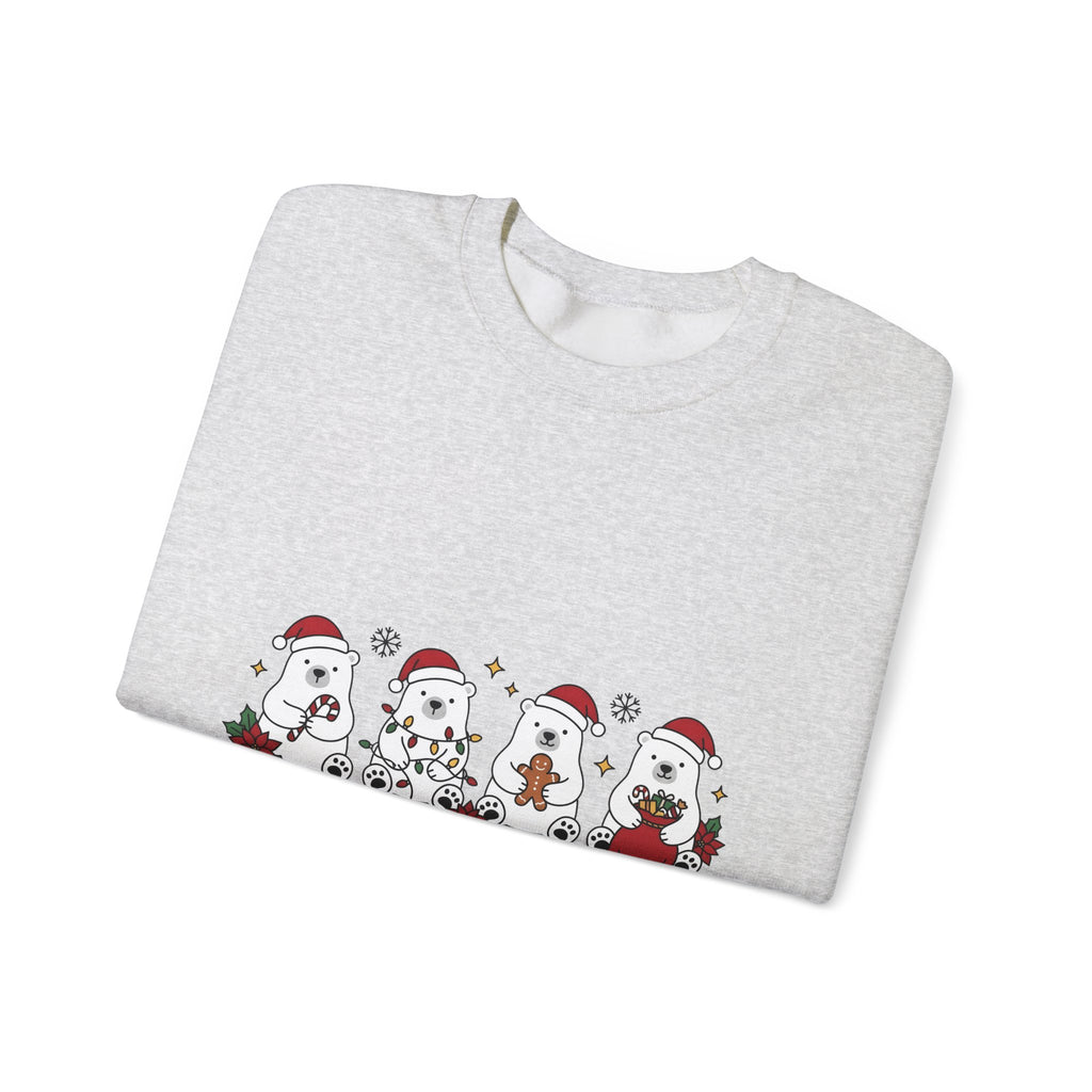 Polar Bear Pack Christmas Fauna Gift Playful Ursidae Xmas Fan Arctic Animal Wildlife Festive Sweatshirt