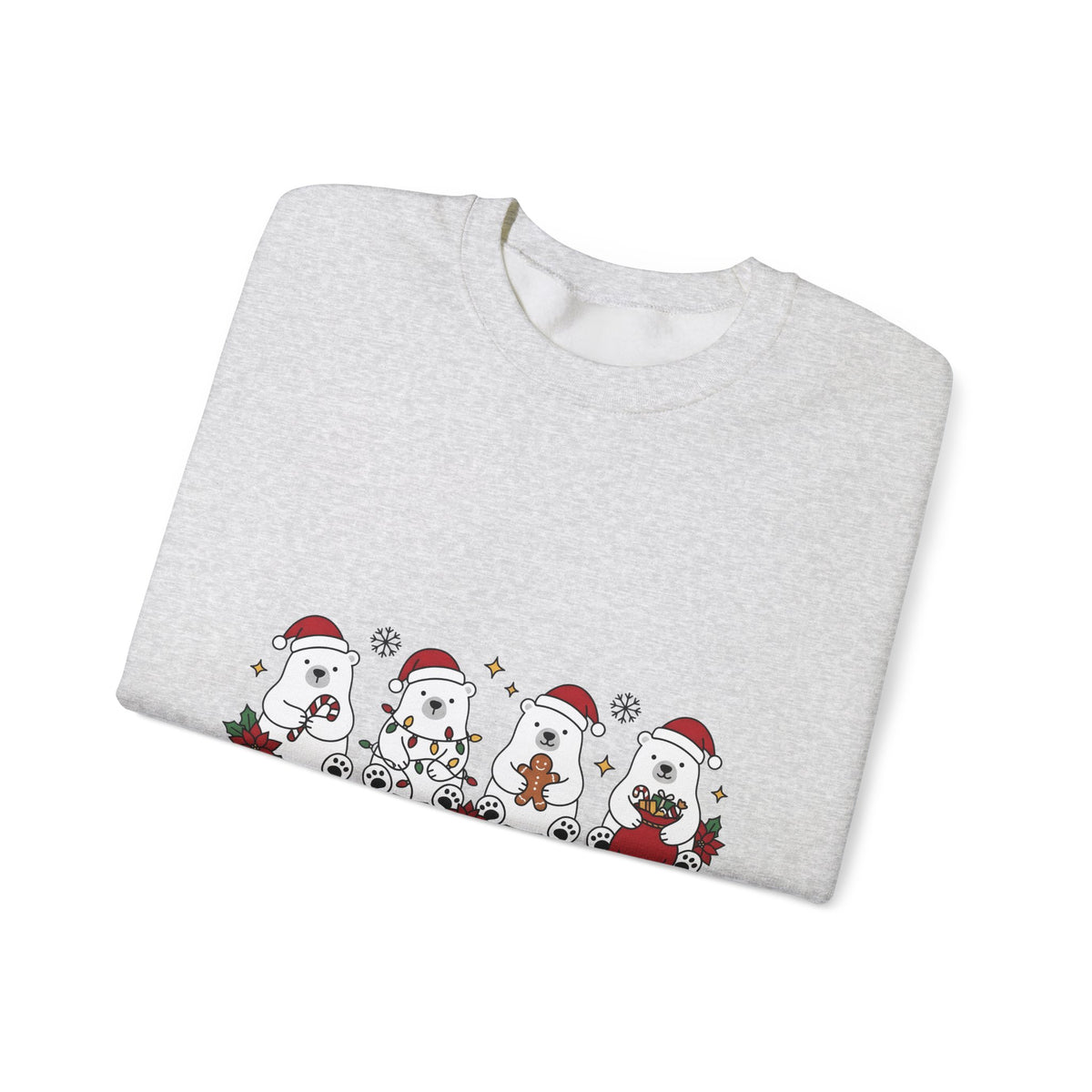 Polar Bear Pack Christmas Fauna Gift Playful Ursidae Xmas Fan Arctic Animal Wildlife Festive Sweatshirt
