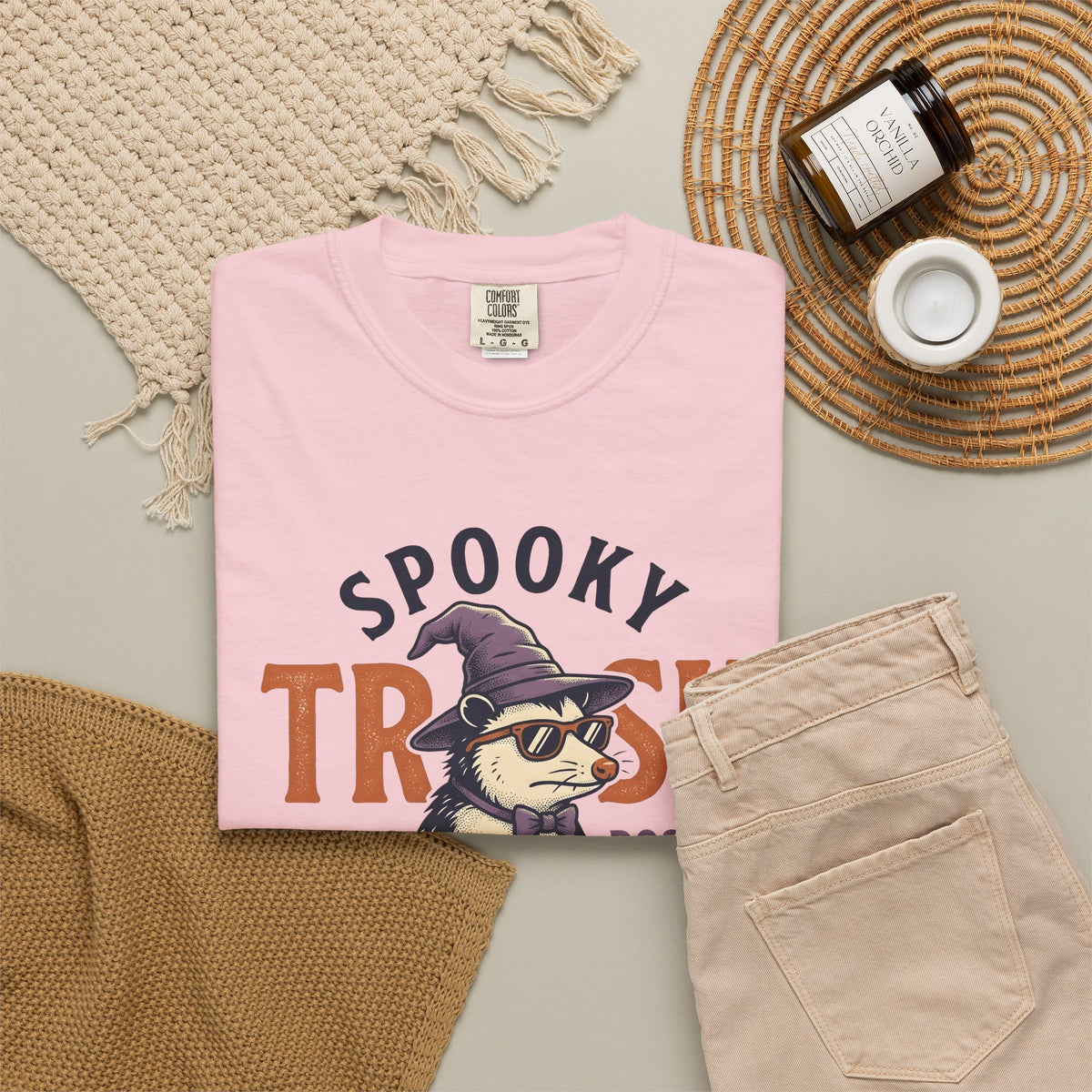 Possum Wizard Halloween Animal Gift Vintage Opossum Spooky Fan Retro Creature Hand Drawn T-Shirt